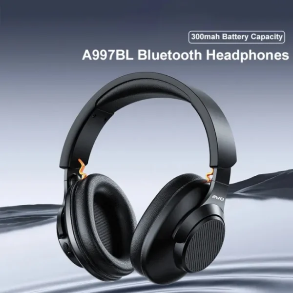 awei a997bl wireless headphones bluetooth earphones foldable gaming headset sport headphone with mic music earbuds 300mah