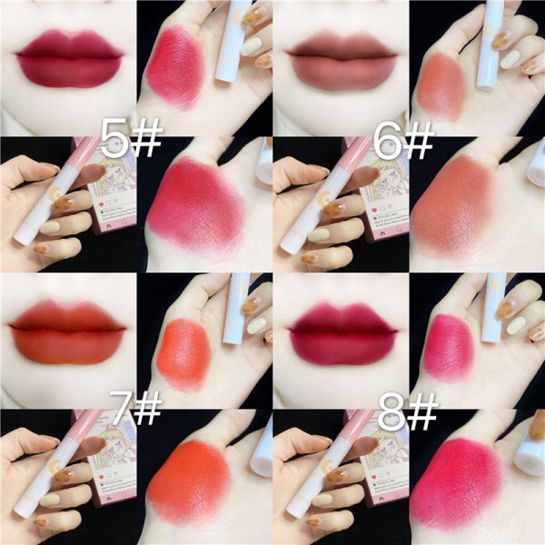 little monster liquid 8 pcs/set of cigarete tube lip glaze set matte white lipstick set 8 colours