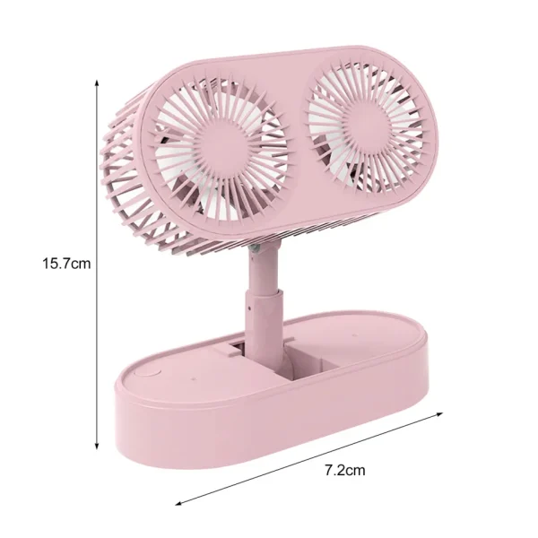 double motor folding table top fan