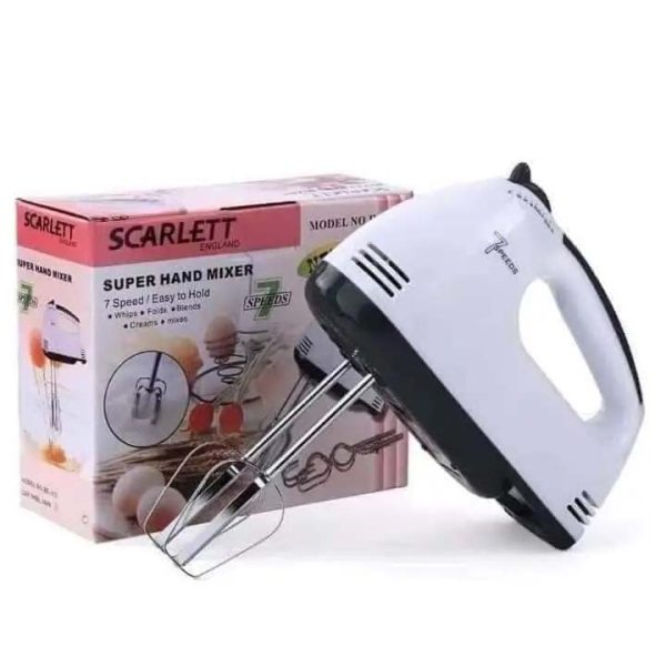 scarlet 7 speed portable high grade hand mixer, egg beater, egg cake/cream mixer 10