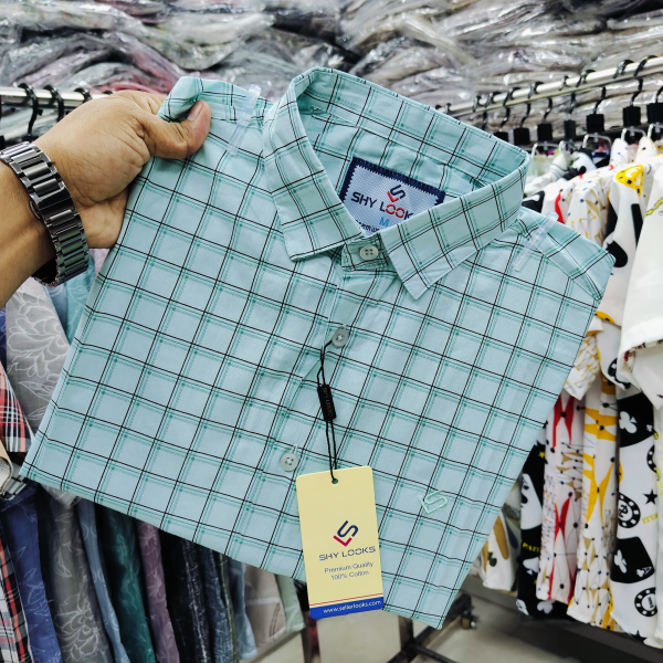 pure cotton full sleeve check shirt for men's