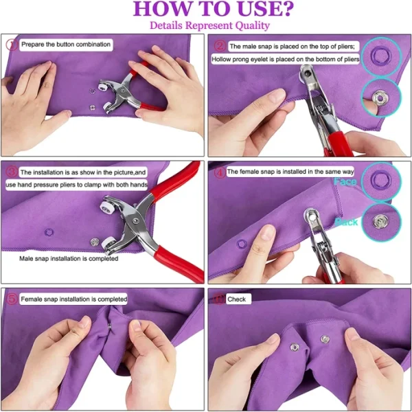 hand pressure pliers for prong snap button (free 100 button)