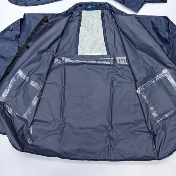 100% water proof high quality rain coat with pant. (happylon) blue