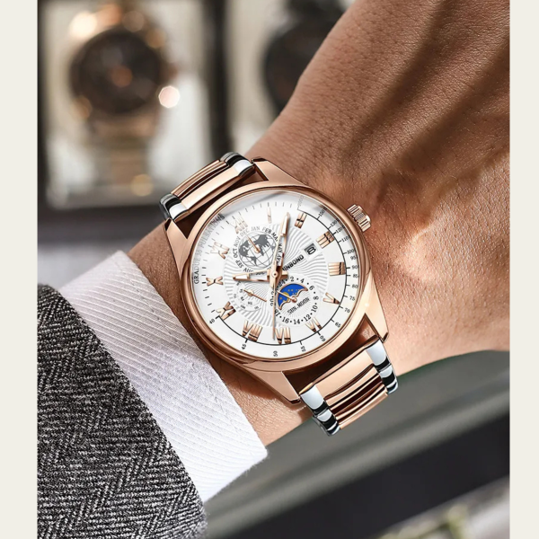 binbond b3982 new style silver men quartz watch authentic stainless steel band date display dials decoration watch
