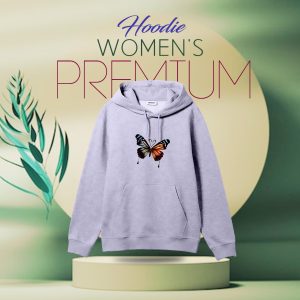 premium comfortable (butterflies light purple) ladies winter hoodie