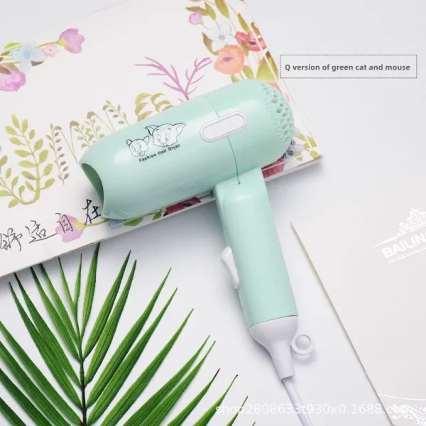 2024 cartoon fashion hair dryer for children/students/dormitories/travel portable foldable 2 speed home hair dryer