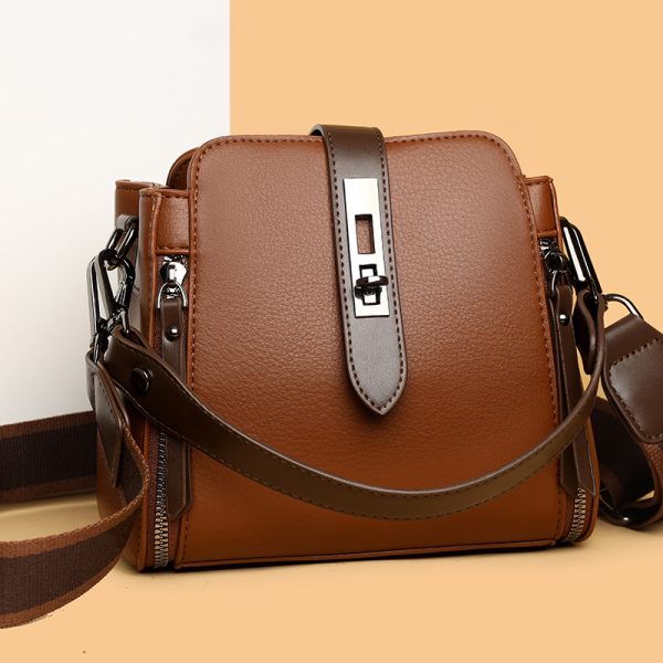 high quality messenger bags for women luxury crossbody shoulder bags female(brown)