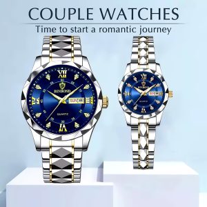 binbond top brand luxury fashion couple watches 30m week date clock sport quartz