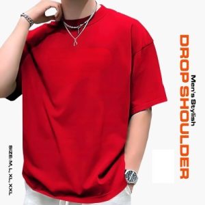 men's stylish drop shoulder red