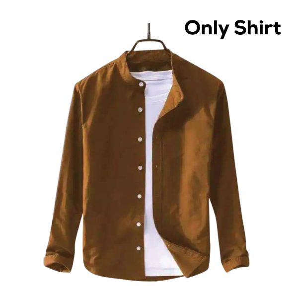 men's solid colour ban color shirt(golden)