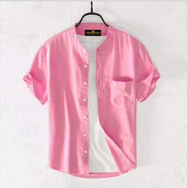 fashionable half sleeve shirt for men ( pink )
