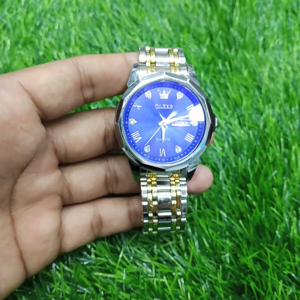olevs 9931g new exclusive design quartz watch for men royal blue