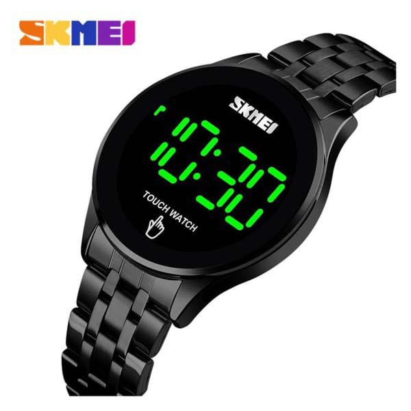 skmei 1579 touch screen led digital watch luxury stainless steel men black watches watch