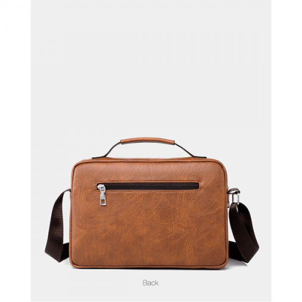 men's pu leather shoulder bag (brown)