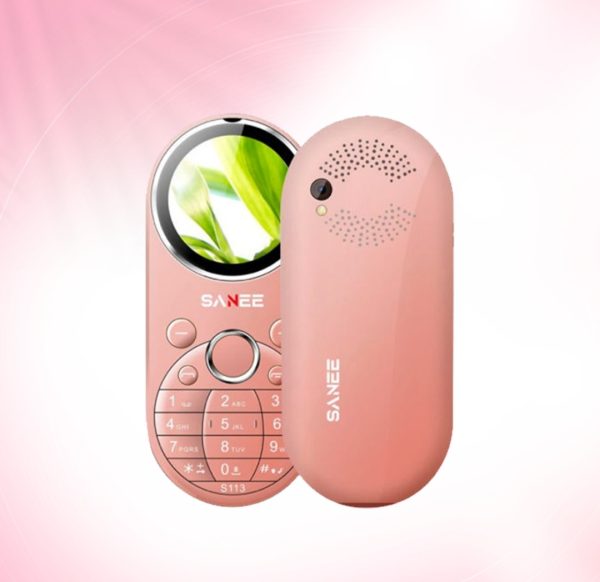 sanee s113 dual sim stylish button phone (pink)