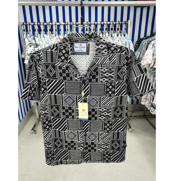 pure cotton half sleeve print shirt for men's