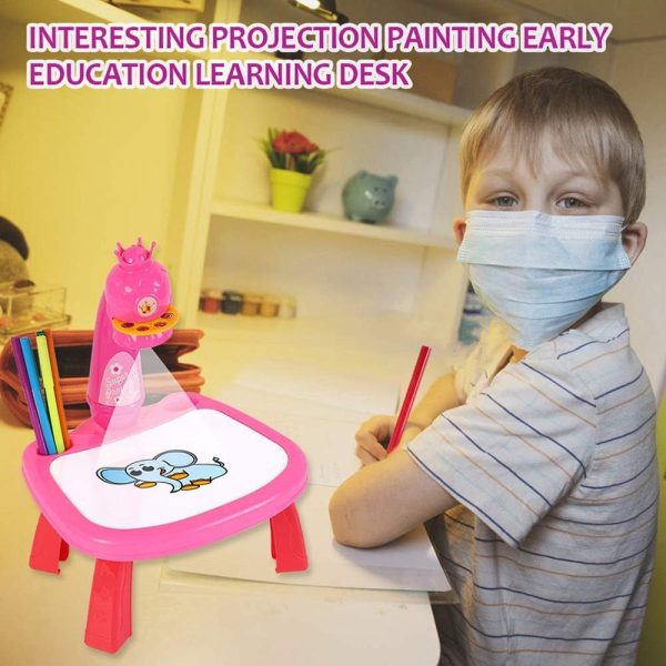 little hands drawing projector table for kids, trace and draw projector toy with light