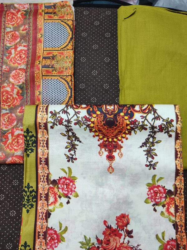 malhar 100% premium cotton lawn digital printed 3 piece