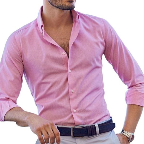 men's solid colour color shirt (lite pink)