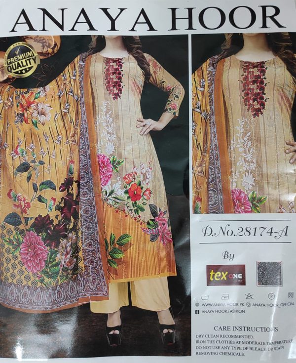 anaya hoor rigging digital printed cotton 3 piece