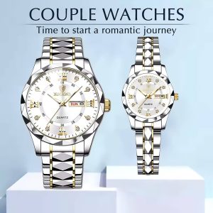 BINBOND Top Brand Luxury Fashion Couple Watches 30M Week Date Clock Sport Quartz