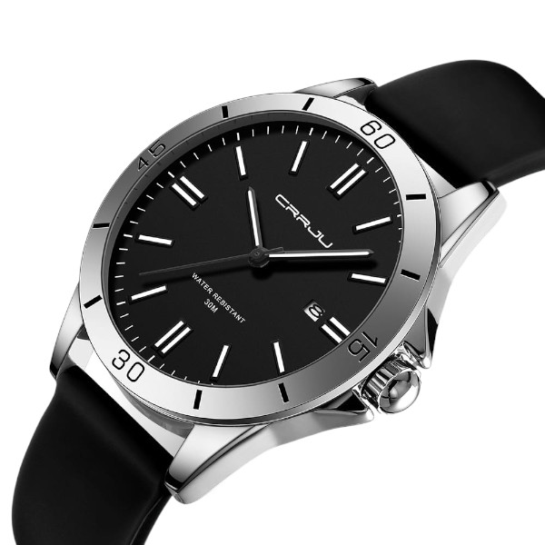 Crrju New 5025 Men's & Ladies' Waterproof Watch (black) - Image 5