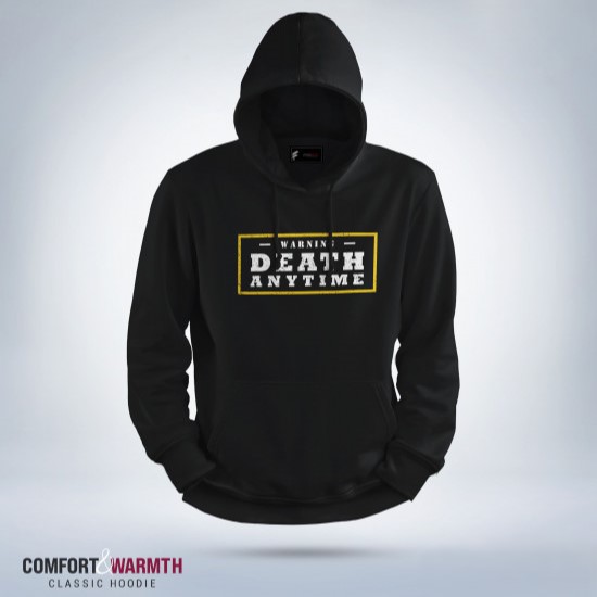 “Warning Death” Islamic Hoodie (Black)
