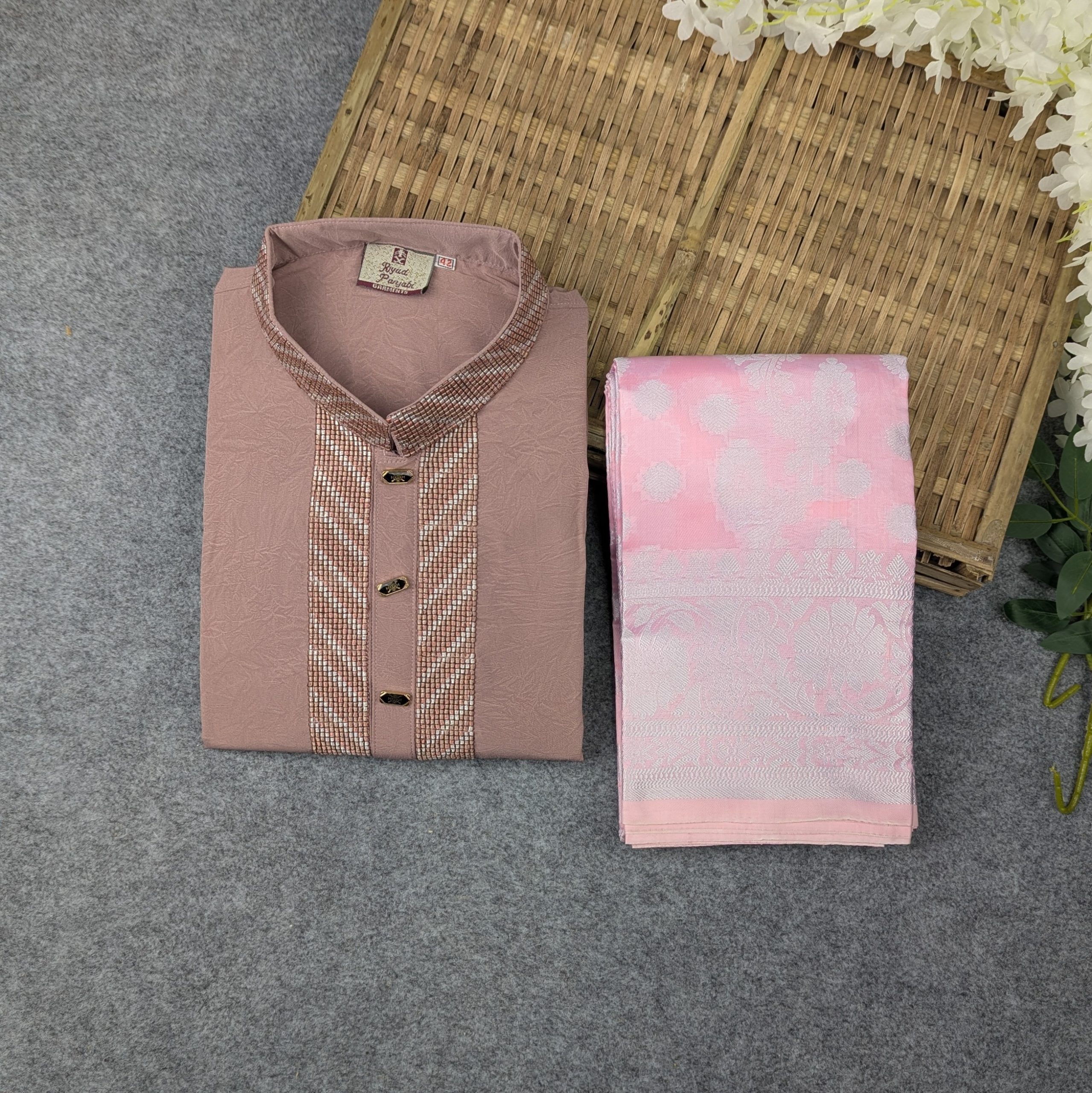 Premium Couple Set (Panjabi, Katan Saree)