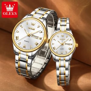 OLEVS 5563 Waterproof Stainless Steel fashionable Couple watches