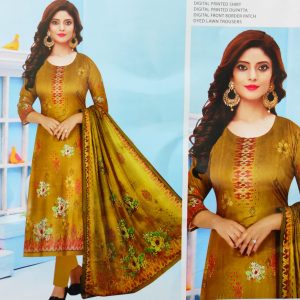 MALHAR 100% Premium cotton lawn digital printed 3 Piece