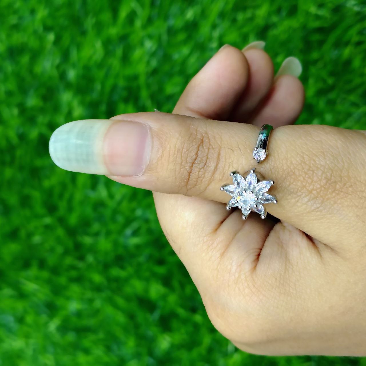Crystal Bloom Adjustable Ring - Image 5