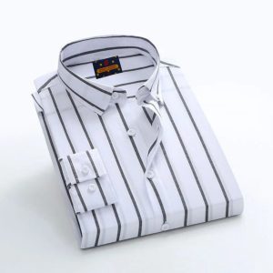 Men's  long sleeve stripe / print shirt