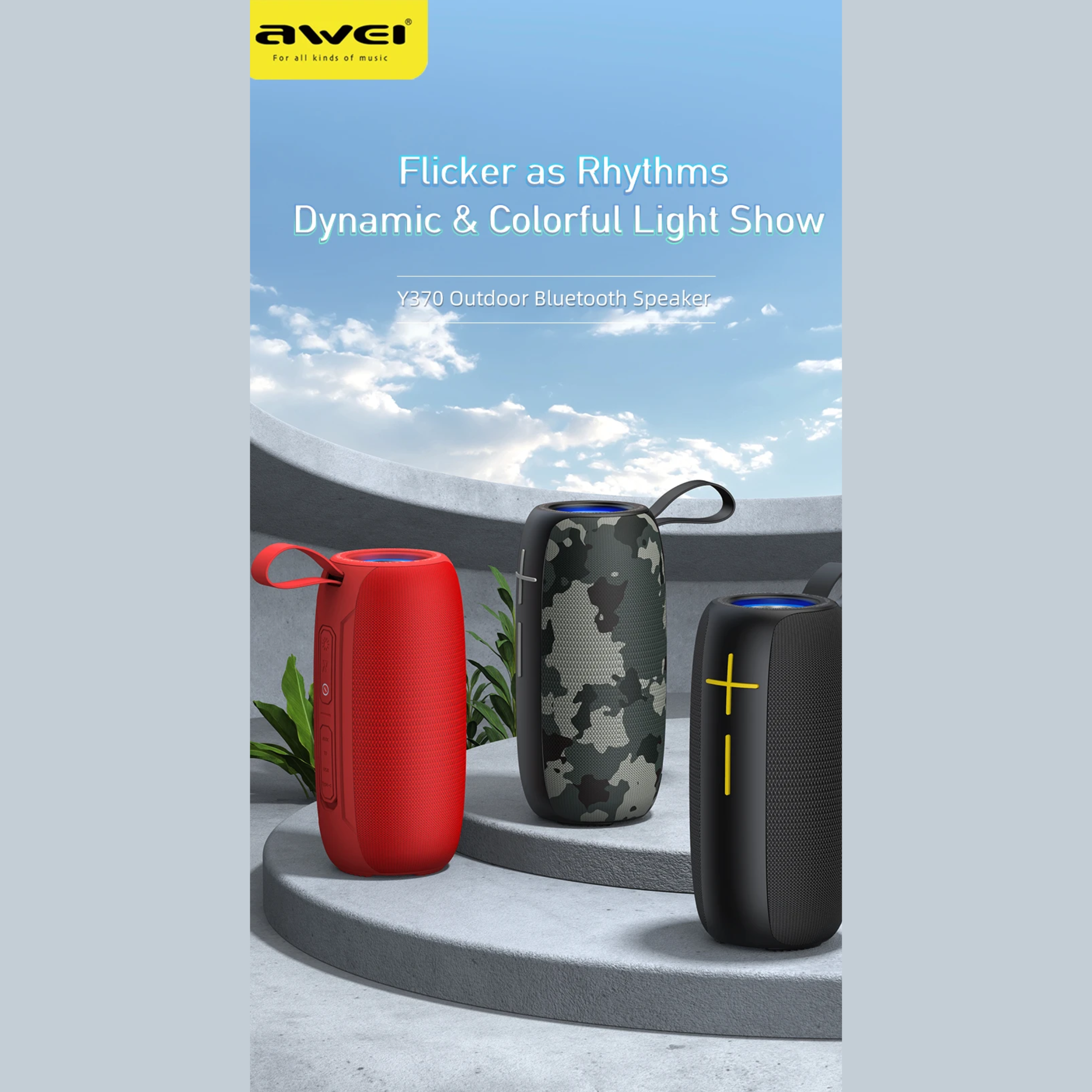 Awei Y370 Portable Original Bluetooth Speaker Music Super Power High Sound - Image 3