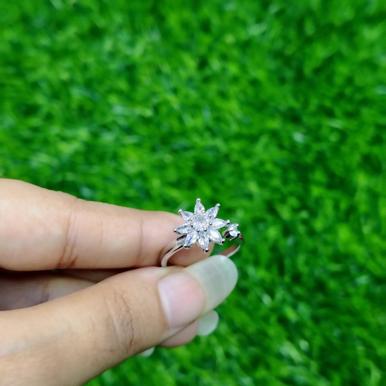 Crystal Bloom Adjustable Ring - Image 7