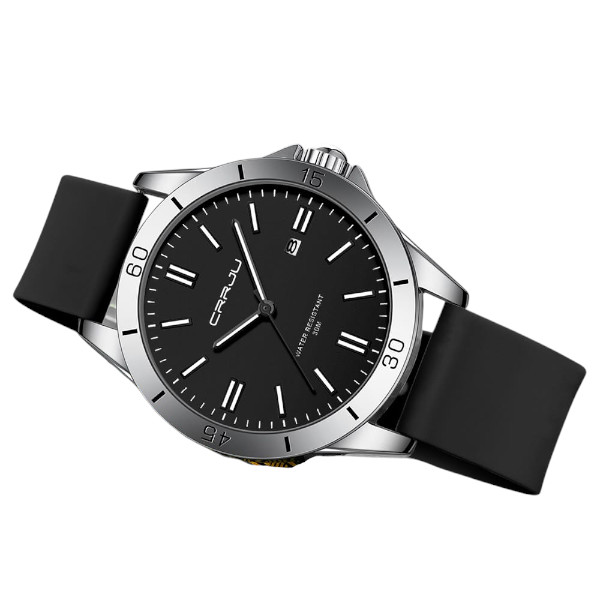 Crrju New 5025 Men's & Ladies' Waterproof Watch (black) - Image 6