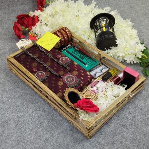 Premium Half Silk Jamdani Saree Combo Set - Maroon