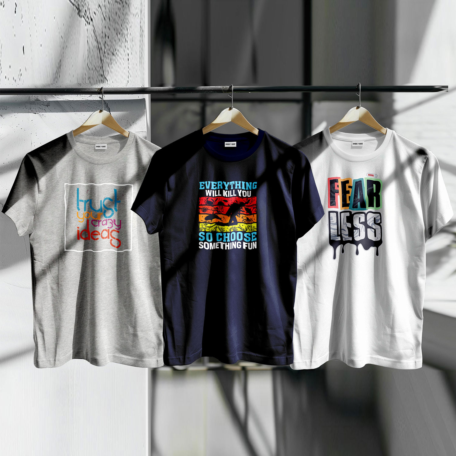 Unique Design Cotton T-Shirt 3-Piece Combo Pack