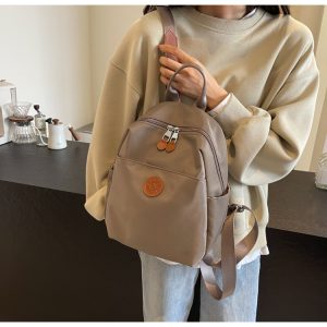 2025 New Hot Women's Backpacks Designer High Quality Soft Nylon Simple Fashion Bag(khaki)