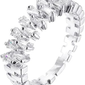 Double Rows Diamond Rings for Womens