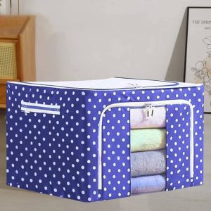 Oxford cloth large capacity fabric storage box storage basket(Blue)