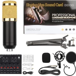 Podcast Live Broadcast Equipment Professional Condenser MIC BM-800 Microfone V8 Arm Stand Studio Music Recording Equipmen