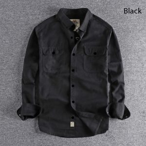 High Thickness Double Pocket Shirt.. ( Black)