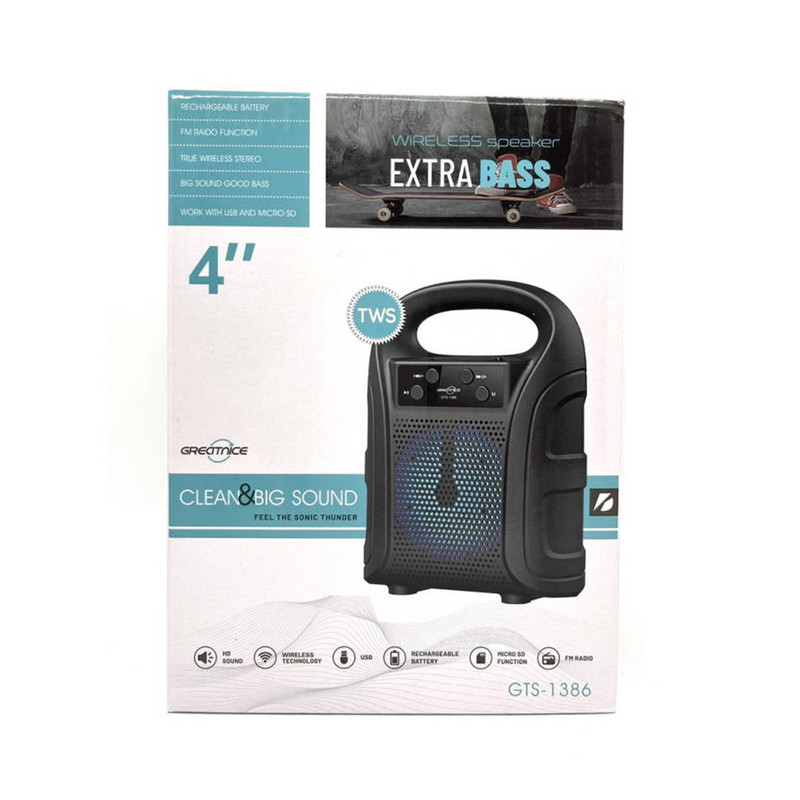 GREATNICE GTS-1386 Bluetooth, USB, TF Card & FM Radio Supported 4 Inch Driver Lighting Effects Speaker - Image 7