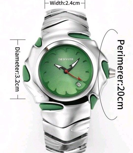 DENVOSI Premium Metal Watch – Bold Design (Green Dial)