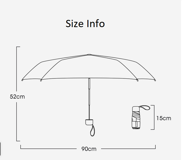 Mini Umbrella Windproof anti-UV Protection 5Folding Umbrella Portable Travel Rain Women Umbrella Pocket Children UPF - Image 6