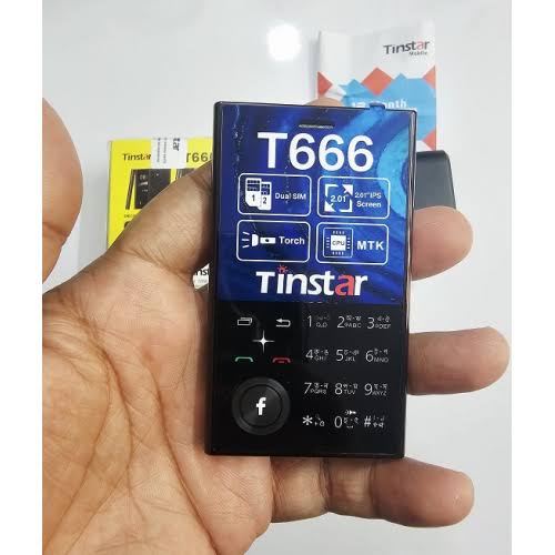 Tinstar T666 Dual sim supported Card phone Black color - Image 3