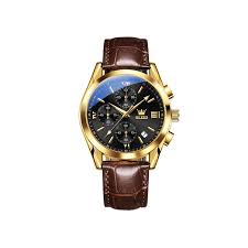 Artificial Leather Chronograph Wrist Watch For Men - Image 4