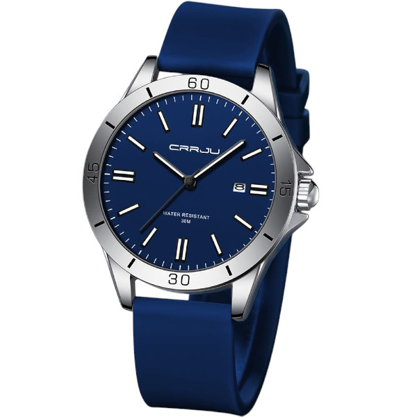 Crrju New 5025 Men's & Ladies' Waterproof Watch (blue) - Image 8