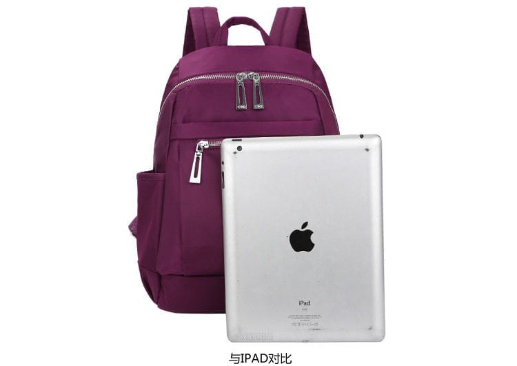 Nylon Backpack Durable Waterproof Casual Shoulder Bag (purple) - Image 6