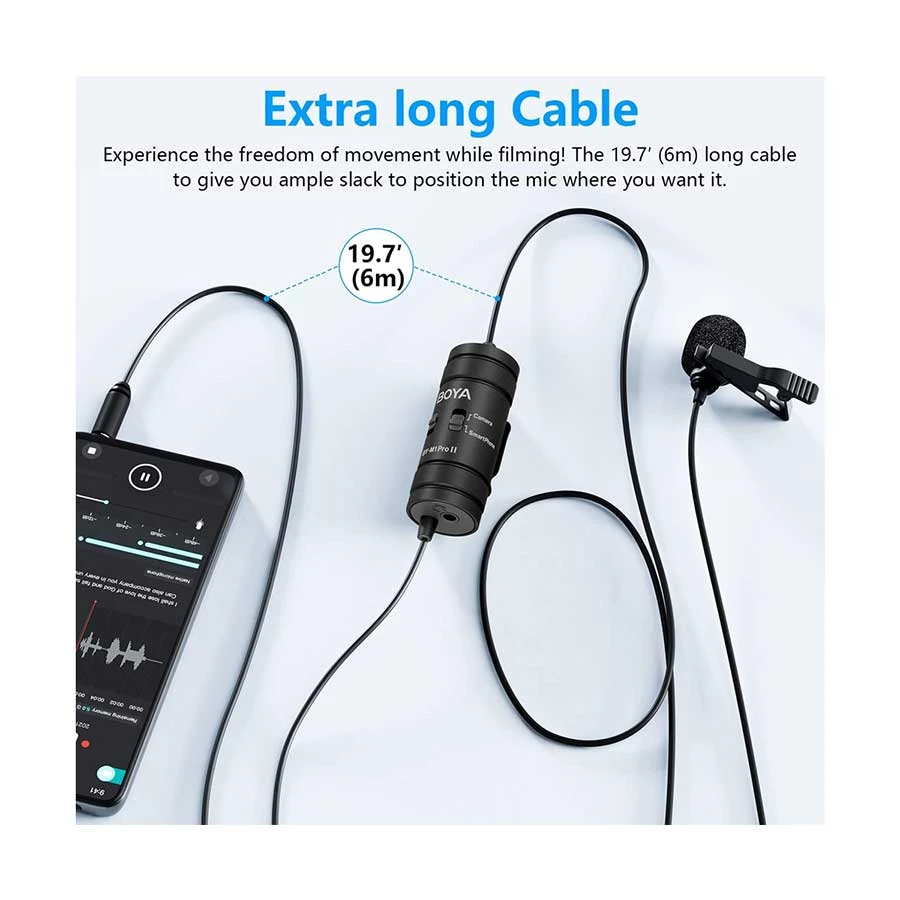 BOYA BY-M1 Pro II Universal Lavalier Microphone- No Need Batteries - Image 5